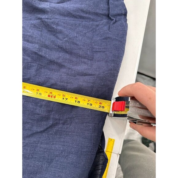 Navy Blue Hayden Sleeveless Button Front Top 3XL Womens Linen Blend Lightweight - Picture 4 of 6